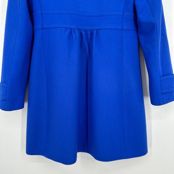 J. Crew Skirted Dress Coat Button Front Long Wool Blend Peacoat Jacket Lady Day - Picture 10 of 12